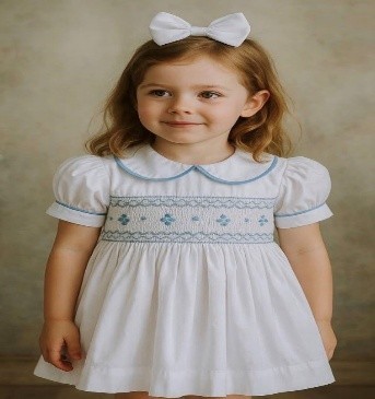 Snowdrop Garden Smocked Girls Dress