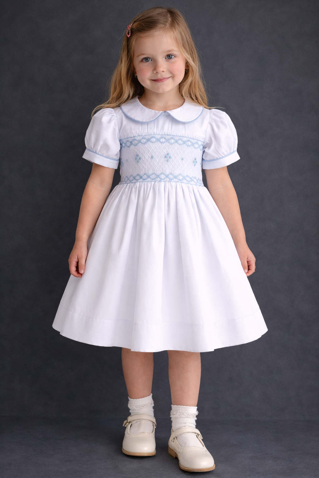 Snowdrop Garden Smocked Girls Dress