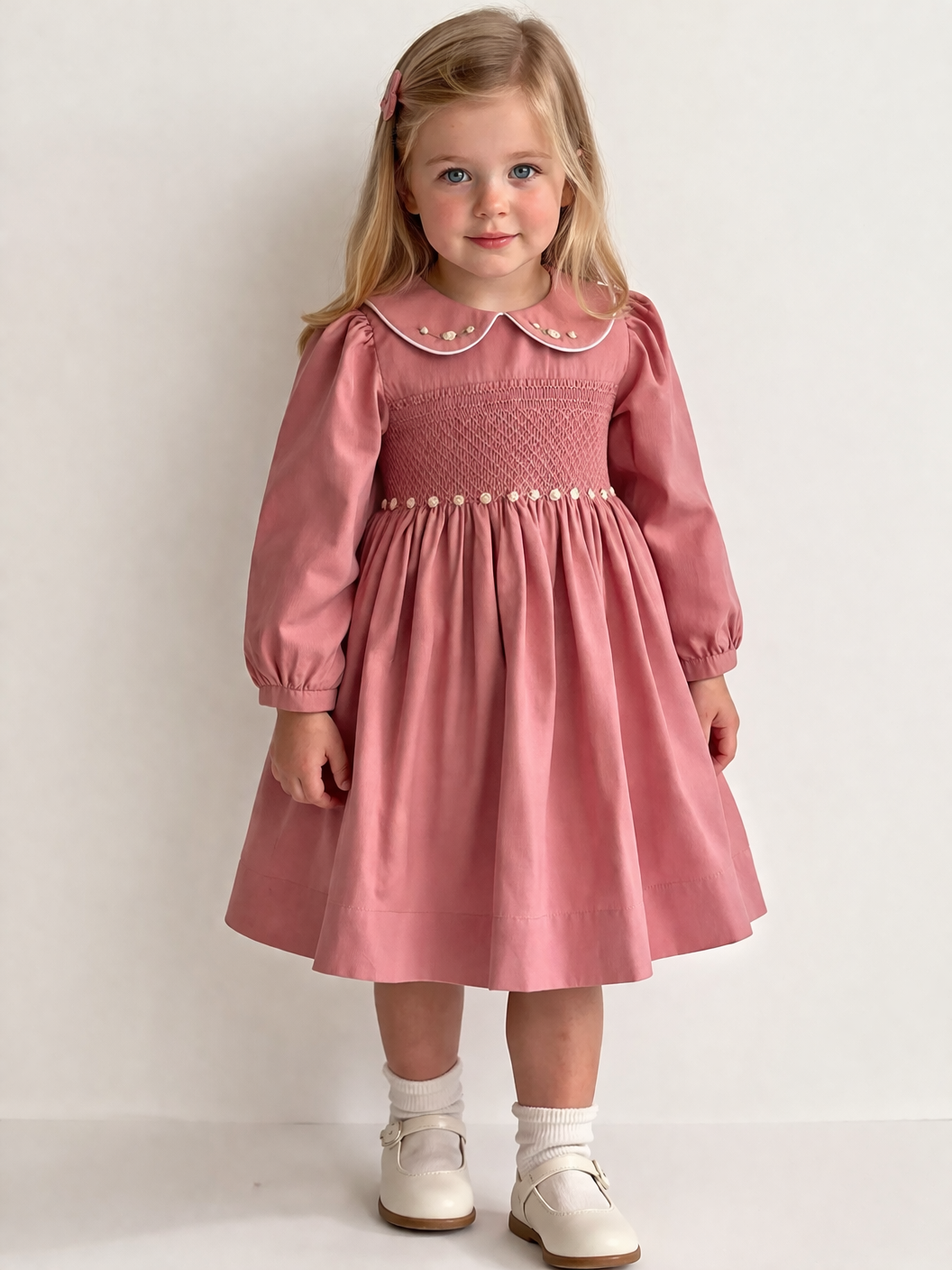 Blush Garden Smocked Girls Dress