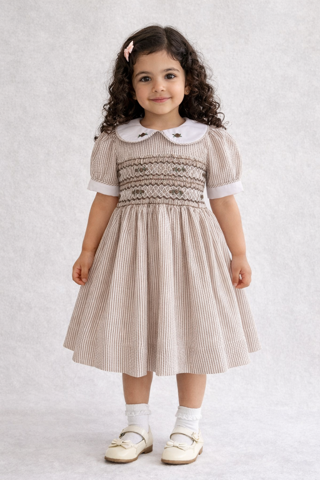 Hazelnut Garden Smocked Girls Dress