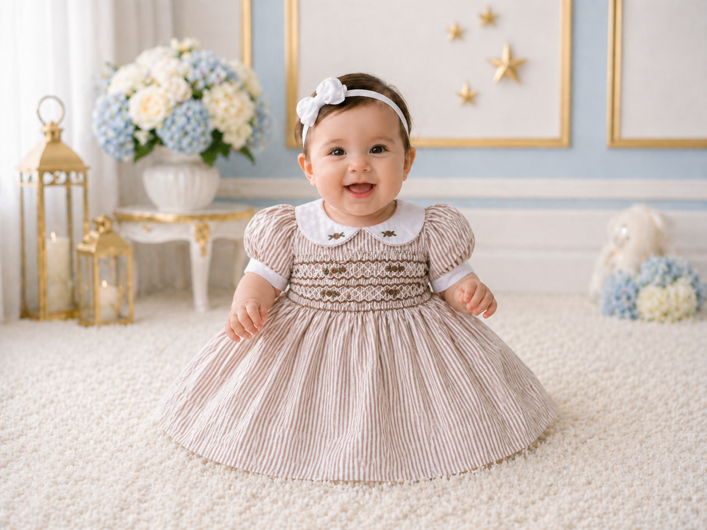 Hazelnut Garden Smocked Girls Dress