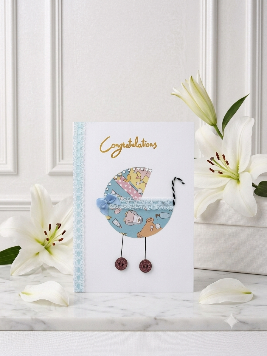 Congratulation Newborn Card-Blue