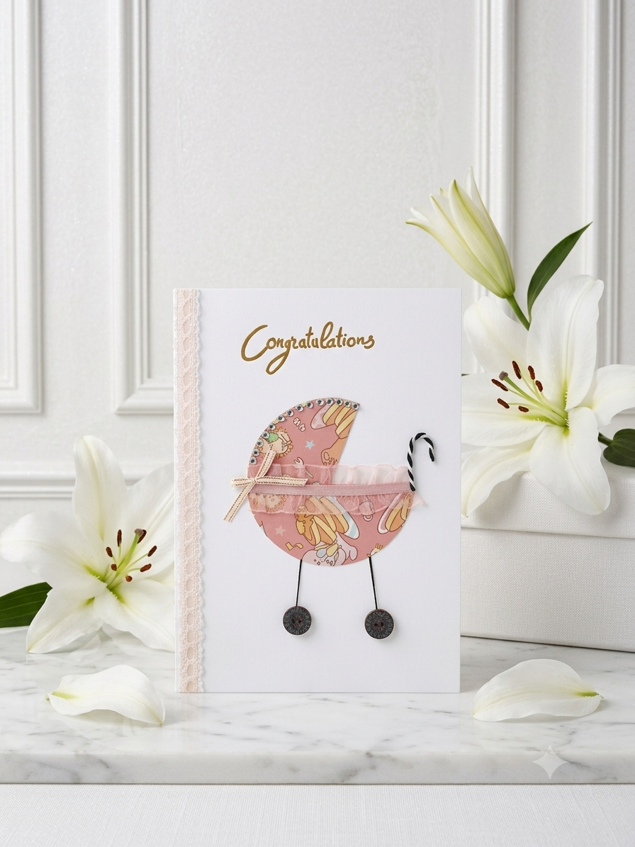 Congratulation Newborn Card-Pink