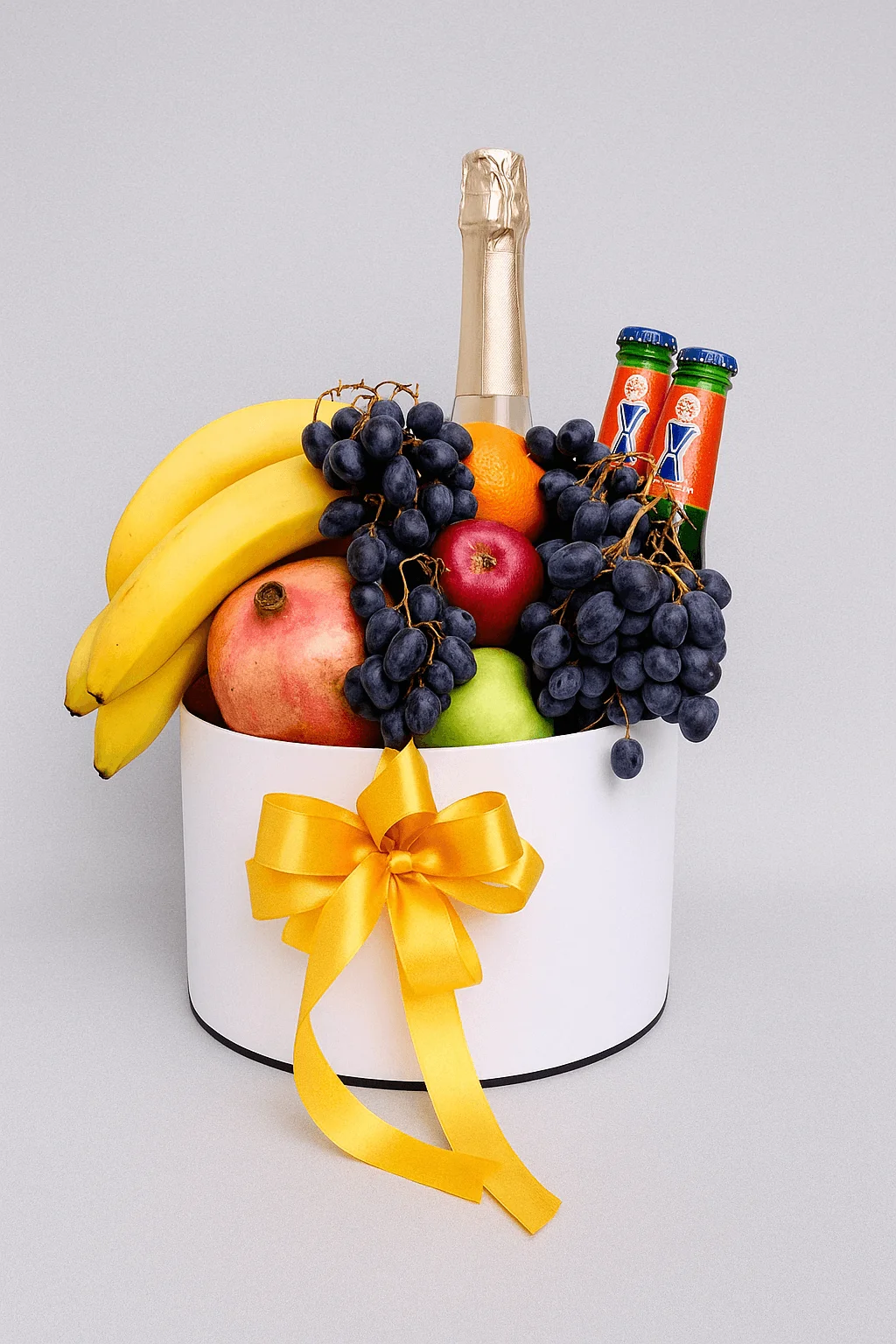 Luxury Fruit & Beverage Hamper | Premium Fresh Fruits with Fogoso Gold & Barbican