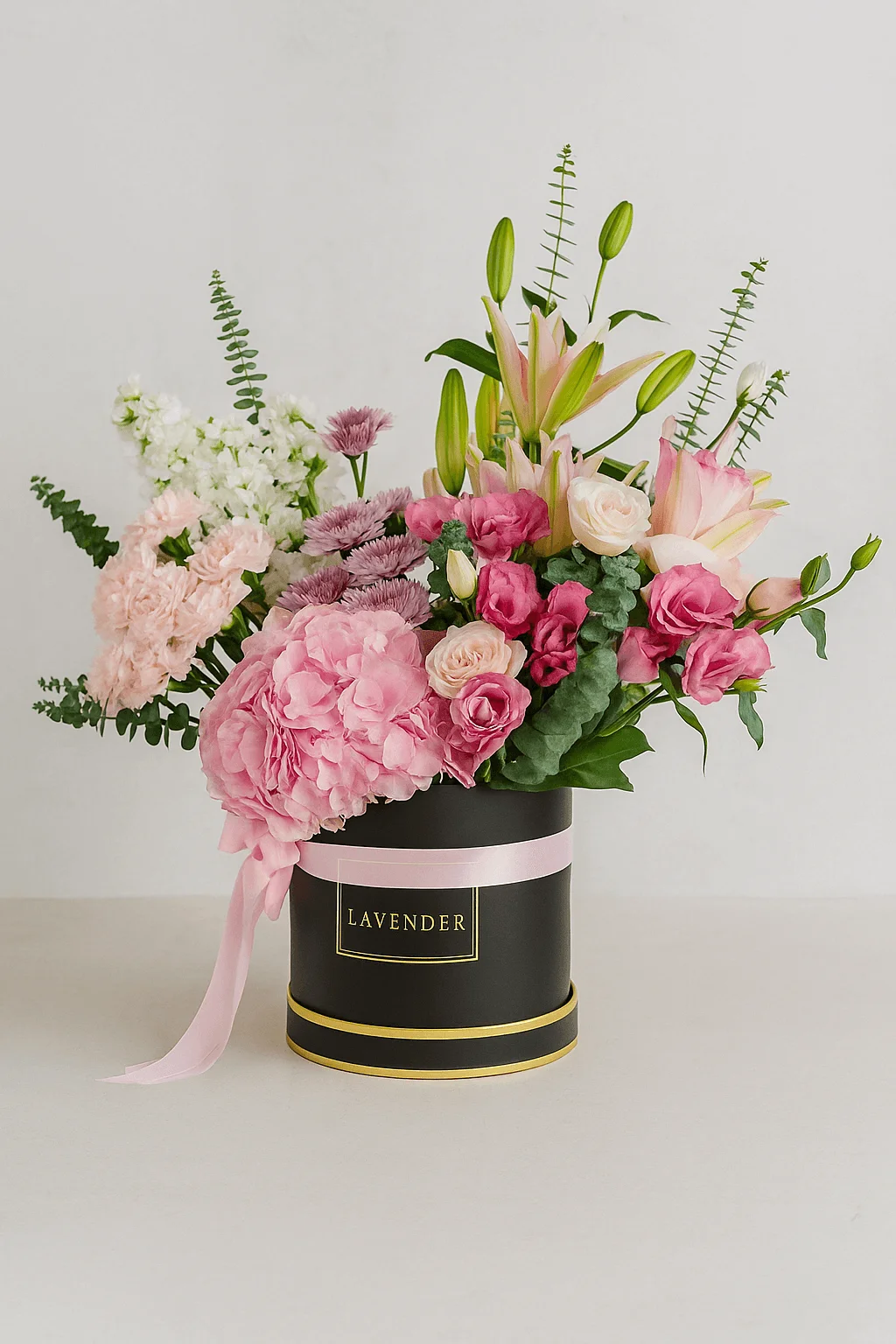 Blushing Harmony Box – Luxury Flower Box for New Baby Girl & Special Events