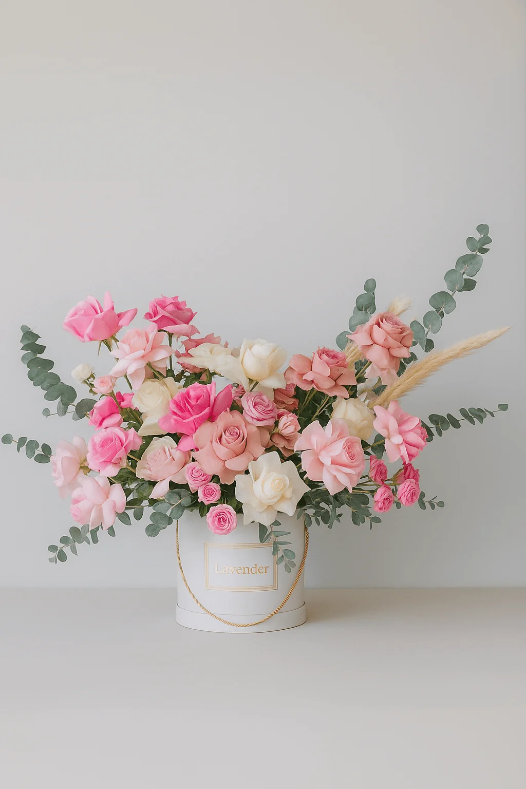 Eternal Elegance Box | Luxury Mix of Cappuccino & Pink Roses